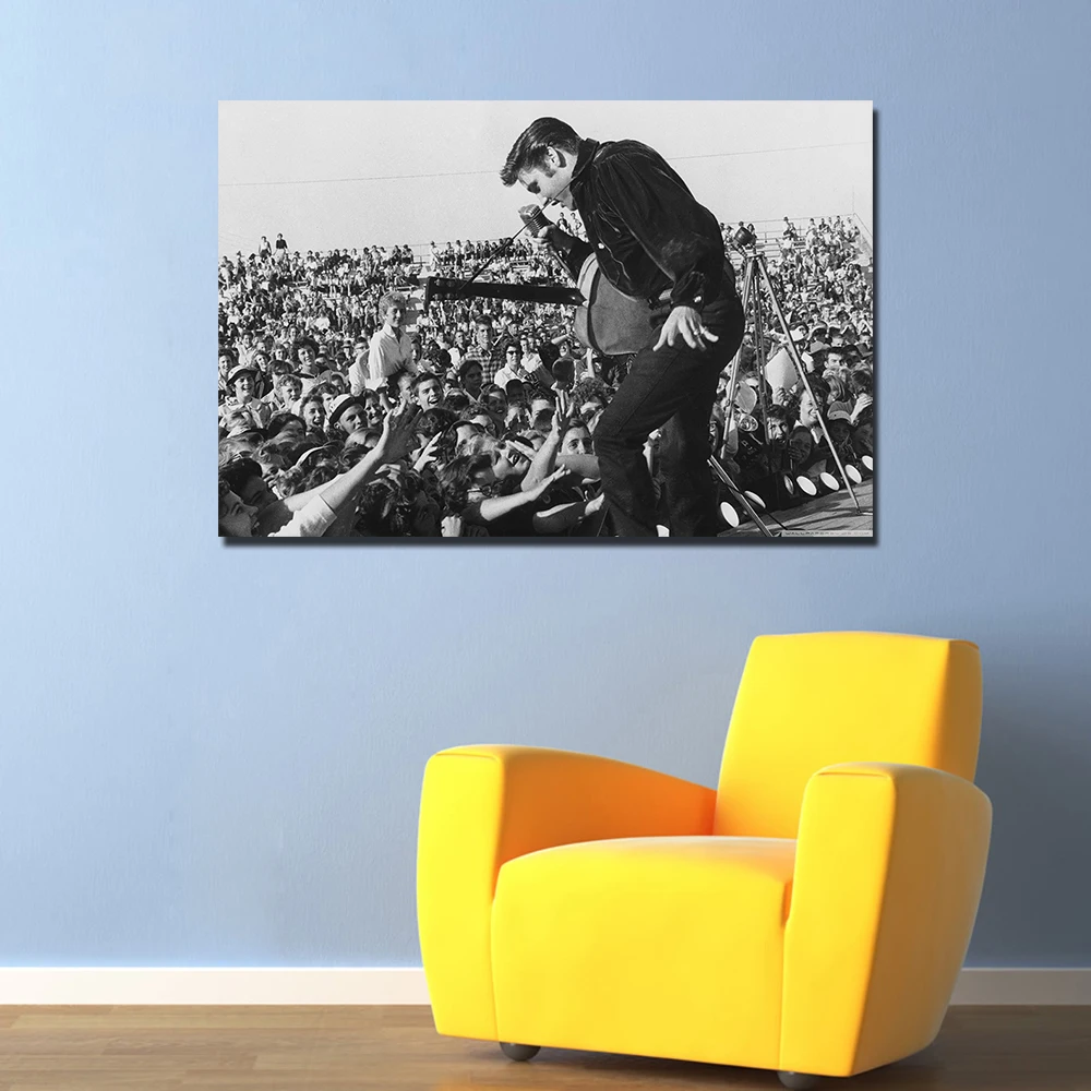 Винтажный постер Elvis Presley в концерте тканевый с принтом для домашнего декора