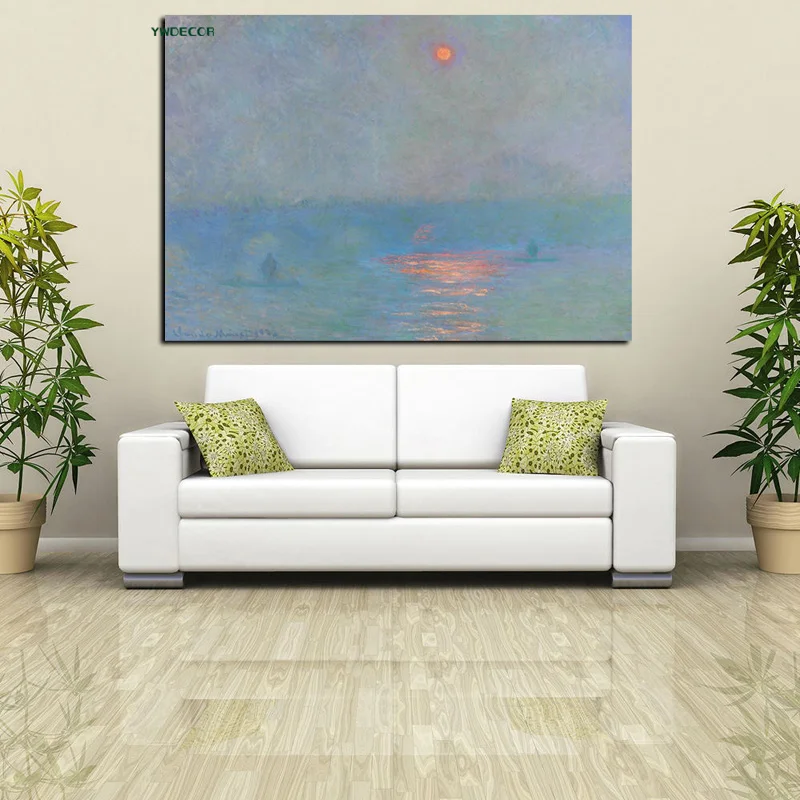YWDECOR HD печатное изображение Восход Клод монет картина маслом на холсте искусство
