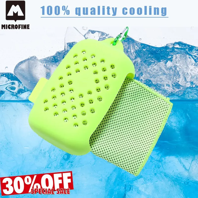 light green Microfine охлаждающее полотенце для спортзала, спорта, путешествий, рук, практичное, стойкое, для лица, мгновенное, ледяное, микрофибра, полотенце для плавания s, быстросохнущее, облегчение тепла - Цвет: light green