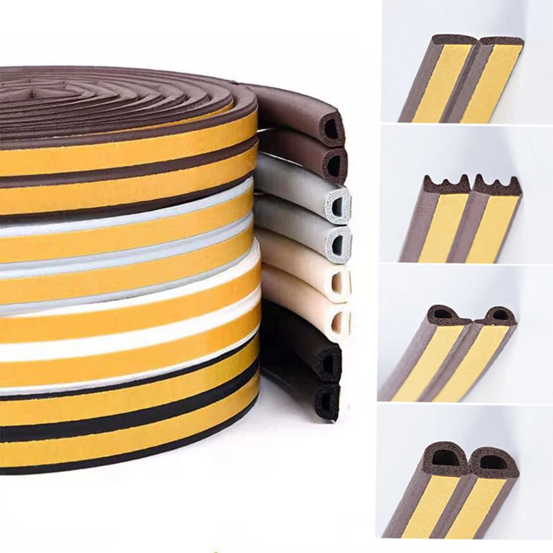 

10meters Door and window seals window seams door frame anti-collision strip self-adhesive for Windows Foam Seal Strip Soundproof