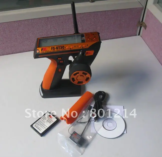 F02129 2012 Flysky FS-GT3C FS GT3C 2.4G 3CH Gun RC Controller /w Receiver TX battery USB Cable Upgraded | Игрушки и хобби