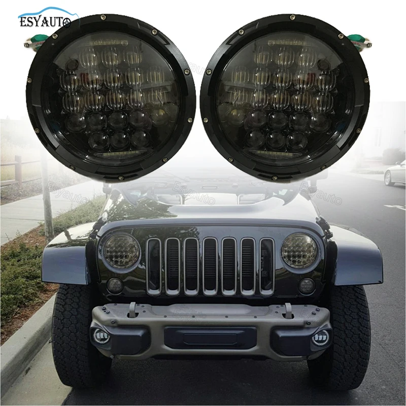 

7inch 5D LED Headlights 75W DRL High Low Beam Off Road Headlamp Replacement for Jeep Wrangler JK LJ TJ (2 PCS)