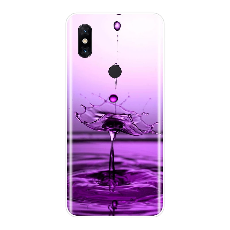 Силиконовый чехол для телефона Xiaomi Mi Max 1 2 3 с фиолетовыми цветами звездами и