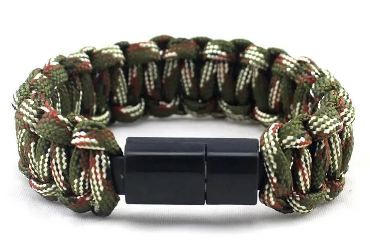 Color Military Уличный спасательный Паракорд нейлоновый браслет стиль iPhone usb зарядный кабель для Apple Phone iPhone зарядка - Цвет: Color Military
