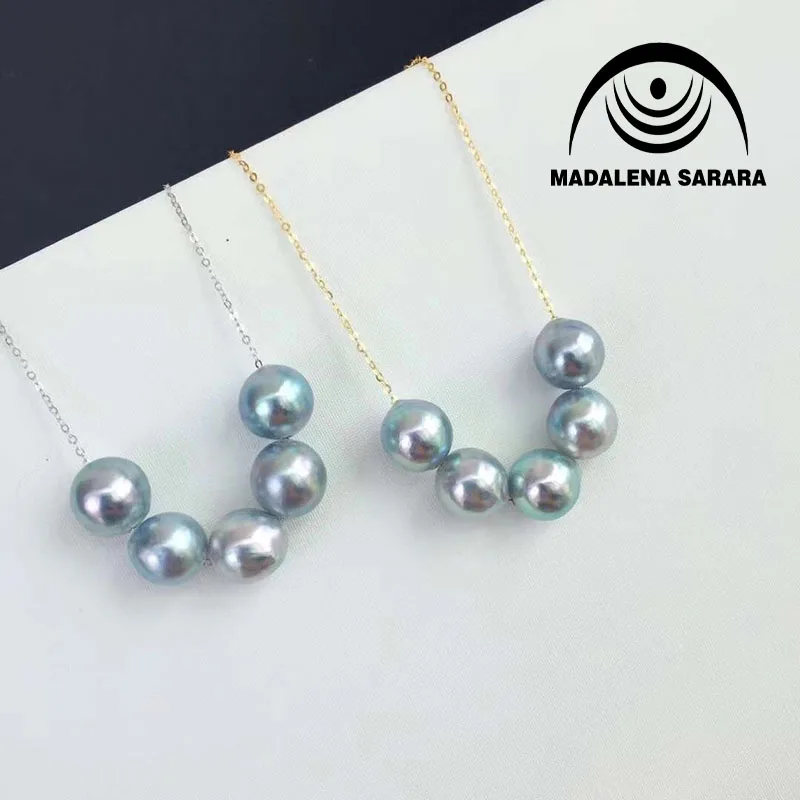 comprar Colar De Corrente De Ligação De Prata Esterlina Do Brilho 7-7.5mm Da Pérola De água Salgada Japonesa Do Aaa De Madalena Sarara