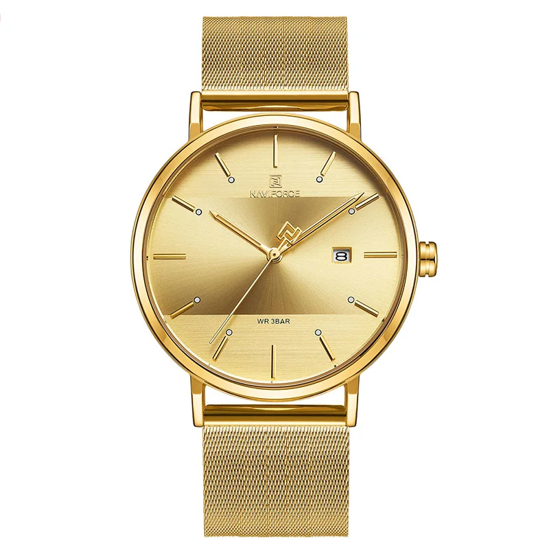 Gold Gold Women Naviforce мужские часы синий циферблат женские часы лучший бренд роскошные часы мужские часы из нержавеющей стали мужские Роскошные Синие водонепроницаемые - Цвет: Gold Gold Women