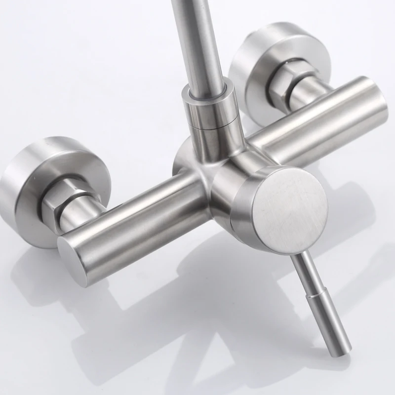 Кухонный кран из нержавеющей стали настенный кухонный смеситель на раковину