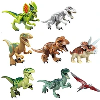 8 pcs jurassic dinosaurs figures jurassic building tyrannosaurus blocks classic kids toy compatible with blocks dinosaurs