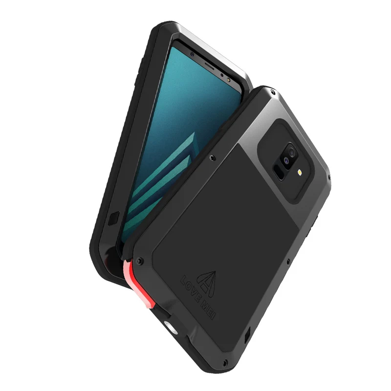 LOVE MEI Powerful Cases for Samsung Galaxy A6 2018 Cover A6+ Plus Shockproof Case TPU Hard Metal Toughened Glass | Мобильные