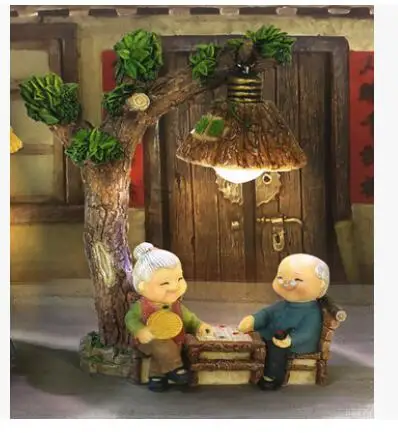 Zakka старый пару лет леди family украшения творческие свадебные украшения комнаты старший подарки старейшины culpture статуя - Цвет: Темно-серый