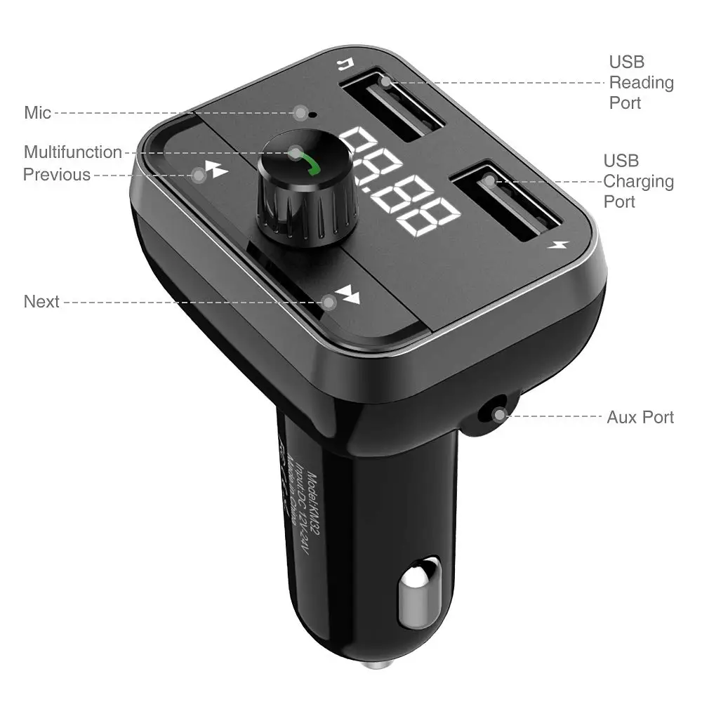Nulaxy беспроводной Bluetooth громкой связи вызов FM передатчик модулятор V4.2 EDR радио
