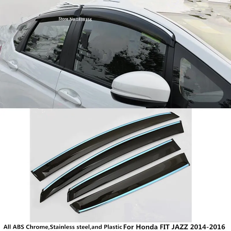 

Высококачественный автомобильный чехол, стильный пластиковый стеклоочиститель, ветрозащитный козырек от дождя/солнца, 4 шт. для Honda FIT JAZZ 2014 ...
