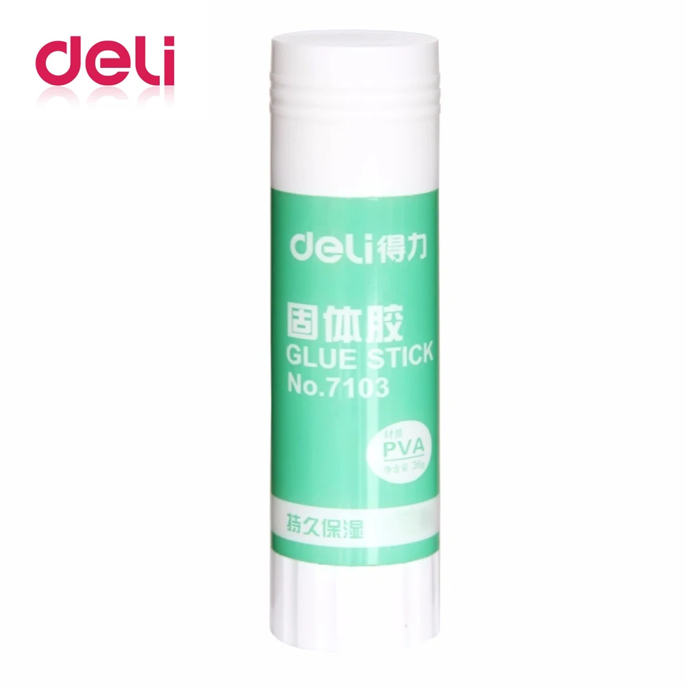 Deli 1 pcs PVA Liquid glue Stick Big Size 36g High Viscosity Solid Glue Good Slip Drying White Color 30x110mm 7103 | Канцтовары для