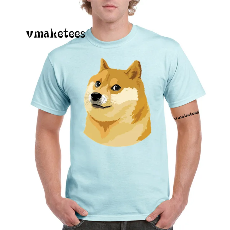Shaba Inu белая футболка с коротким рукавом и круглым вырезом Doge Deus God Dog фитнес