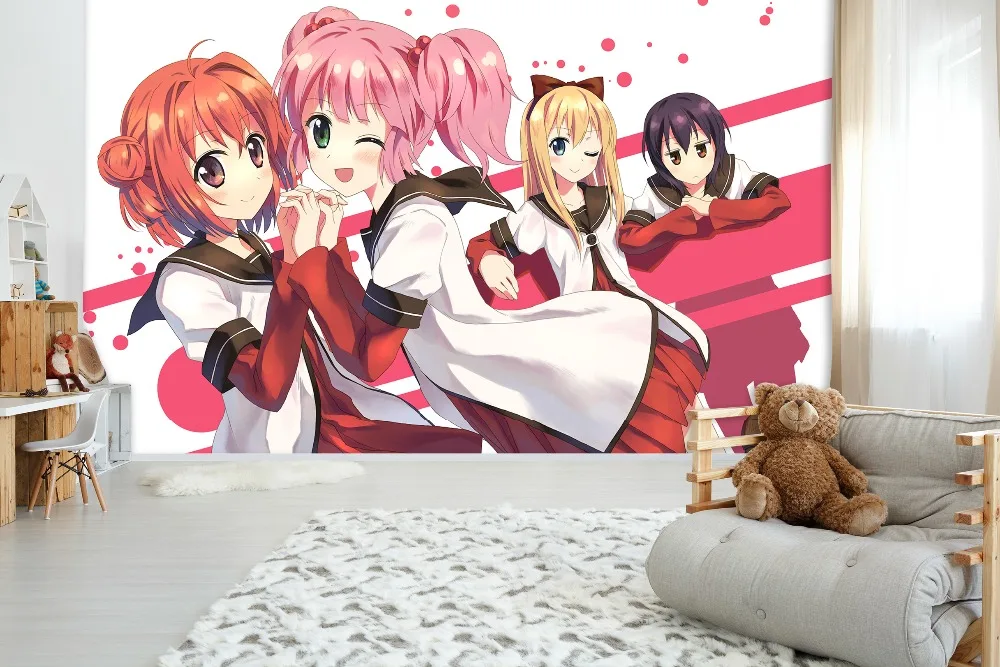 [Самоклеющиеся] 3D Yuruyuri милая девушка 44 Япония Аниме настенная бумага печать
