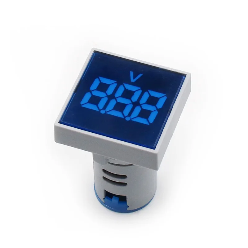 New Blue Voltmeter 22 мм квадратный DIY Мини цифровой вольтметр переменного тока 12-500 В Вольт тестер напряжения метр монитор питания светодиодный индикатор Пилотная лампа светильник дисплей - Цвет: New Blue Voltmeter