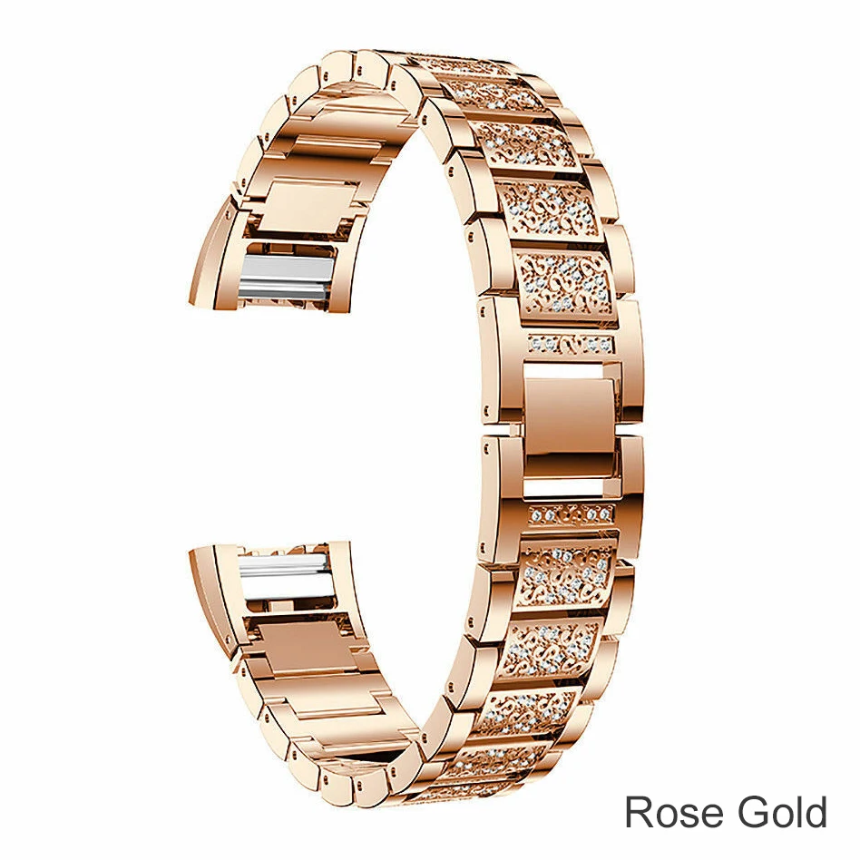 Rose Gold Essidi для женщин и девочек, умный Браслет, ремешок для Fitbit Charge 3, фитнес-часы, ремешок из нержавеющей стали, сменный для зарядки 3, металлический - Color: Rose Gold