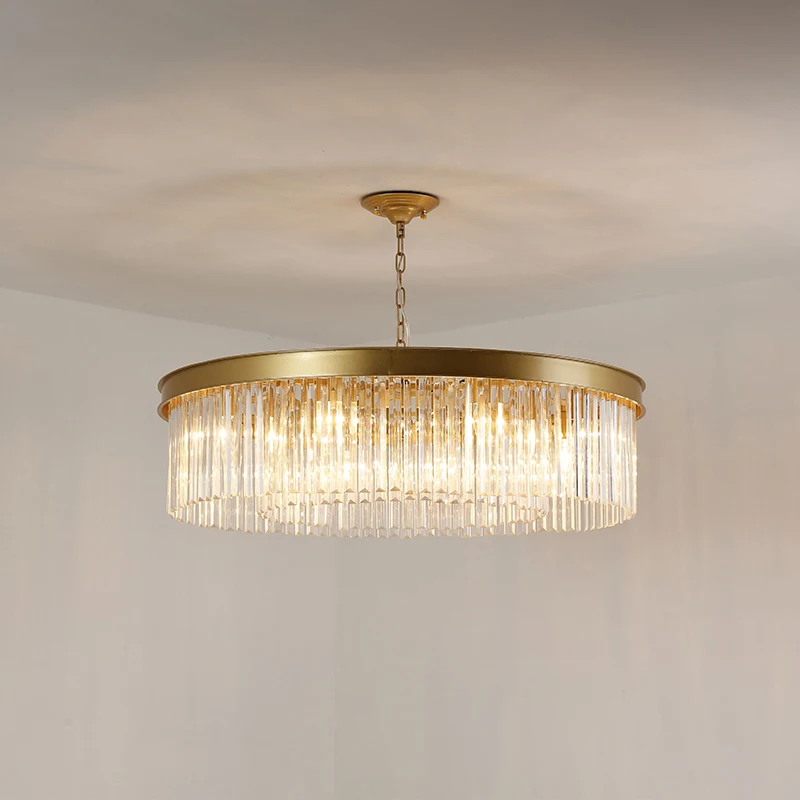 American Retro RH gold modern glass crystal Led Chandelier light fixture metal pendant chandelier hanging lamp | Лампы и освещение