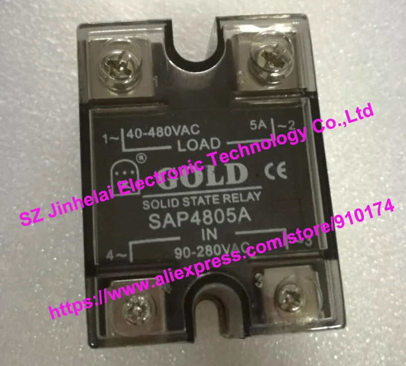 

New and original SAP4805A GOLD Single phase AC Solid state relay 90-280VAC 40-480VAC 5A