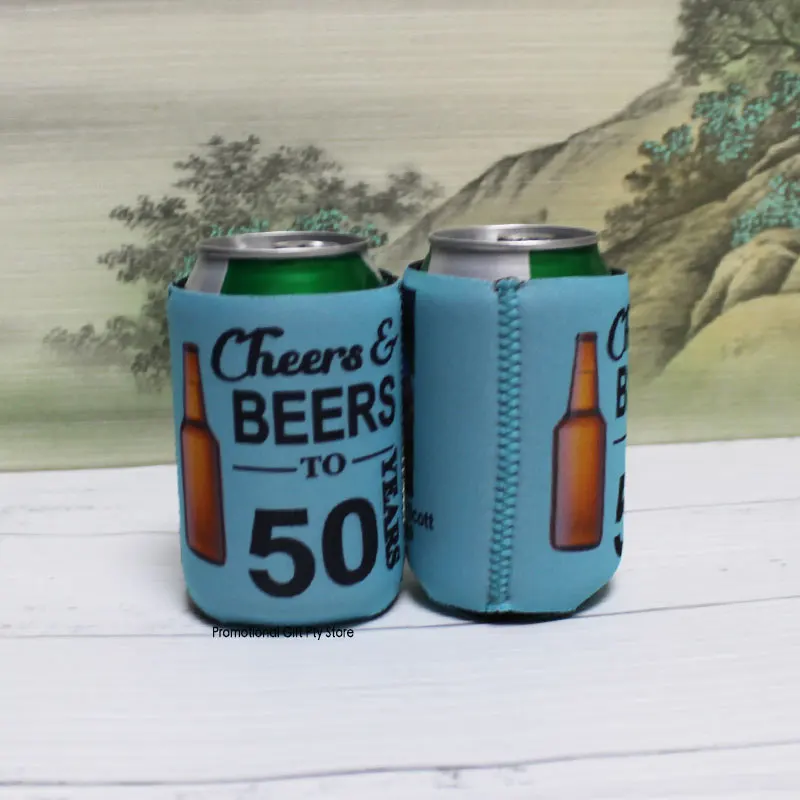 100 шт складной может охладить Пользовательский логотип складной Stubby держатель 3 мм Толщина неопрена пухлые держатели для пива сумка сумки для пикника