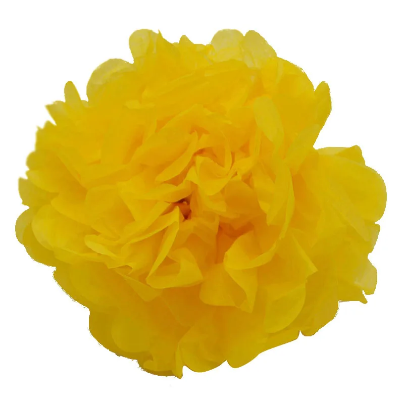 5 шт. 10/15/20 см помпон ткани Бумага Pom Poms Цветочные шары для Свадебная вечеринка автомобиля украшения для самодельного изготовления Цветочные шары из бумаги 75z - Цвет: FB19yellow