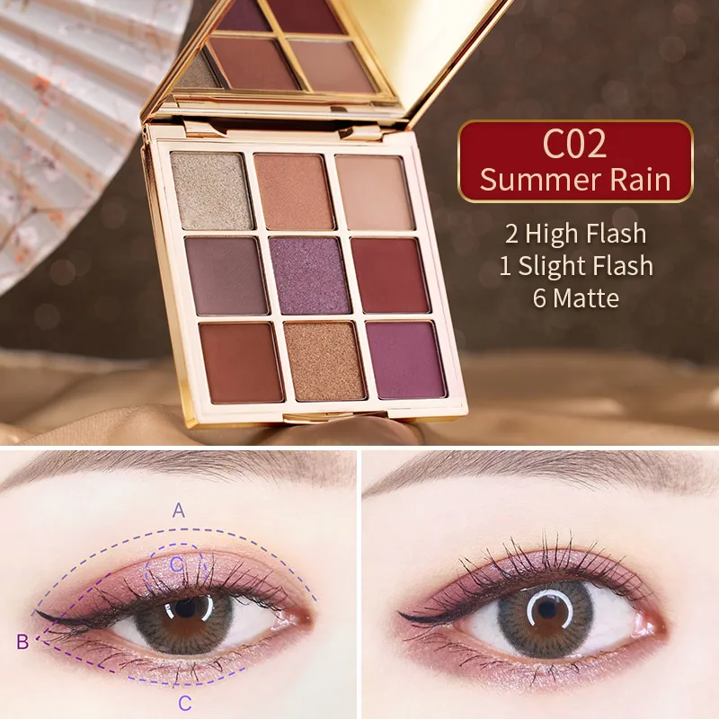 C02 Summer Rain CATKIN Eternal Love сезонная 9 видов цветов Палитра теней для век стойкий легко носить водонепроницаемый/водостойкий Рождественский макияж - Цвет: C02 Summer Rain