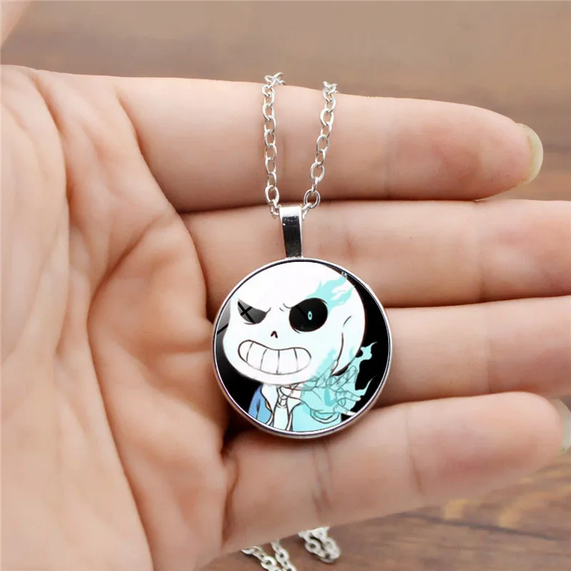 Ожерелье для геймеров Undertale 2018 ожерелье кулон призрак видеоигра стеклянный