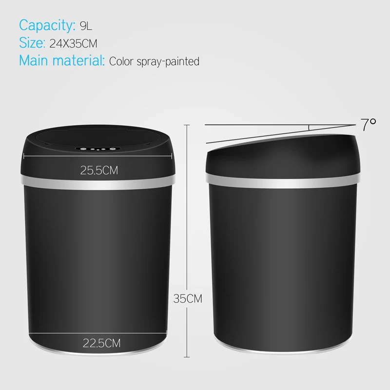 Geekinstyle 6L-12L Stainless Steel Garbage can Touchless Automatic Dustbin Accessory Kitchen Sensor Trash Can Office Waste Bin | Дом и сад