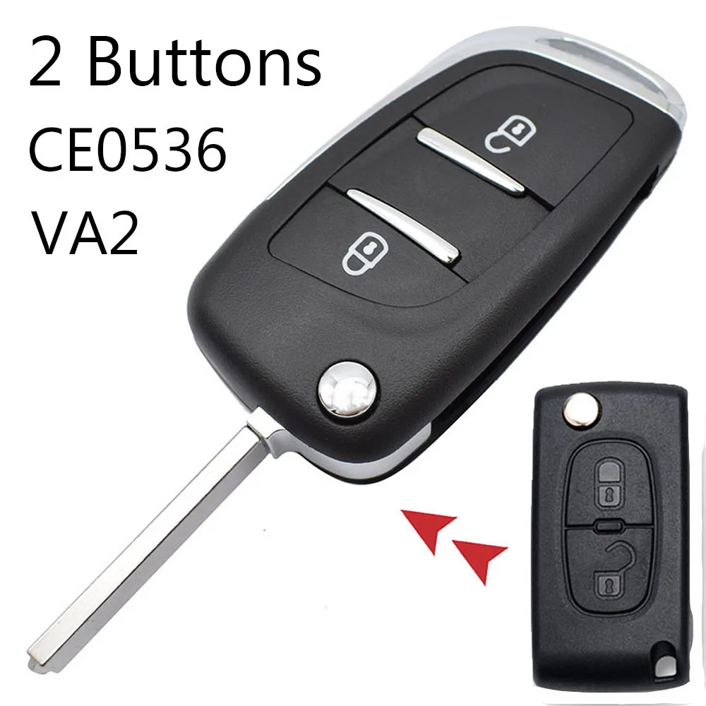 2 Buttons Автомобиль дистанционного ключа оболочки корпуса для peugeot 308 207 307 3008 807 Expert, Partner для Citroen C2 C3 C4 Picasso клавишами запасная - Название цвета: 2 Buttons