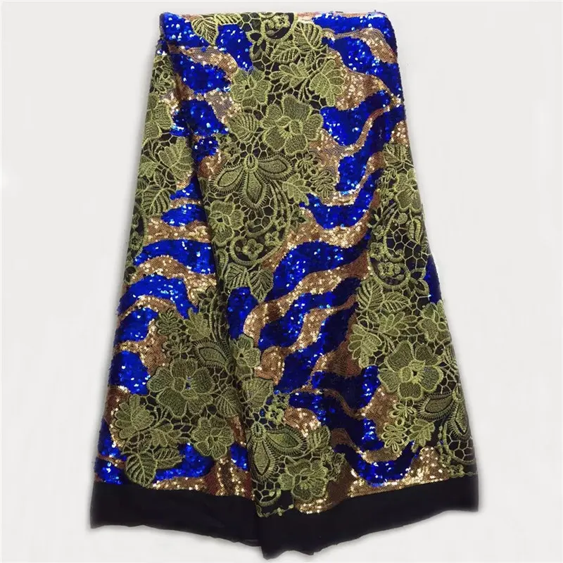 Высокий класс кружевная ткань с пайетками оптовая продажа хороший африканский