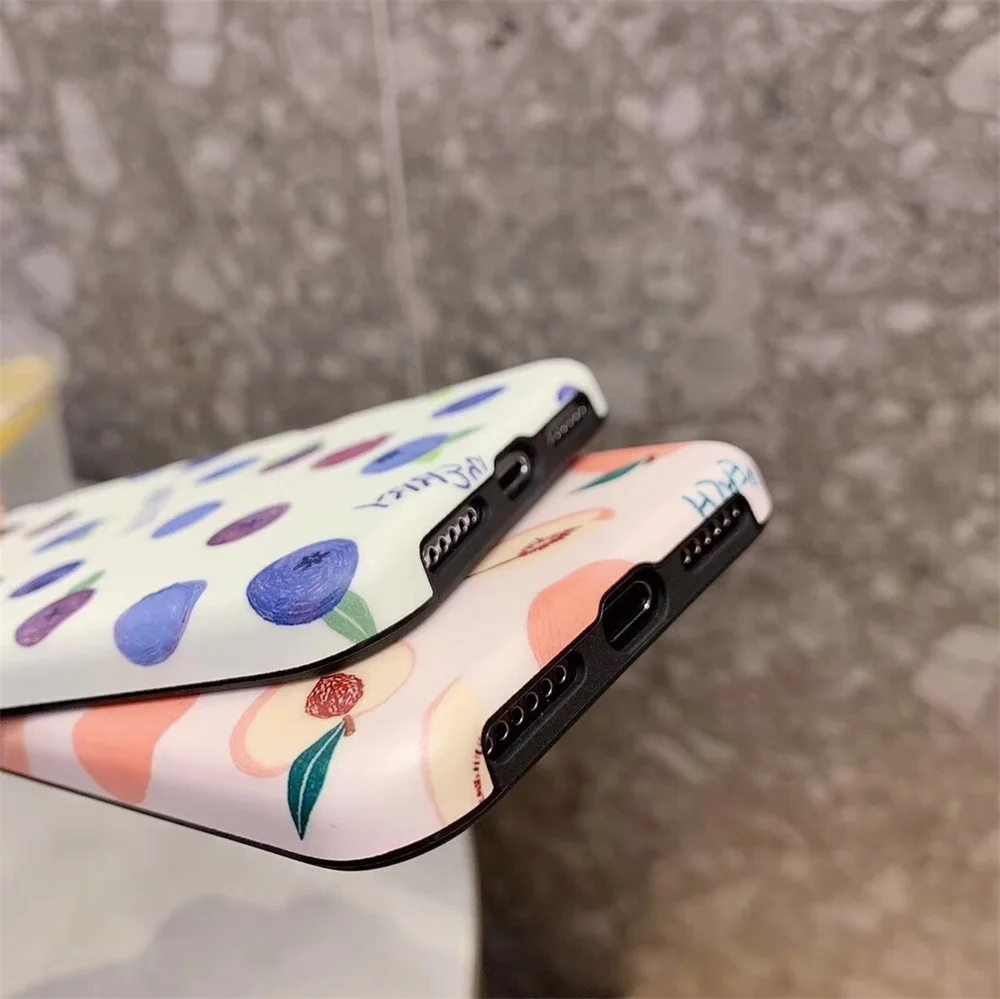 Силиконовый чехол с изображением фруктов для iPhone X XS Max XR персиковые черники IMD