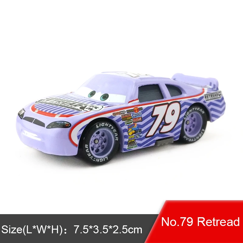 No.79 Retread Disney Pixar Cars Racers цыпленок Хикс Молния Маккуин король NO.4-NO.123 1:55 металлические литые игрушки модель автомобиля для мальчиков Детский подарок - Цвет: No.79 Retread