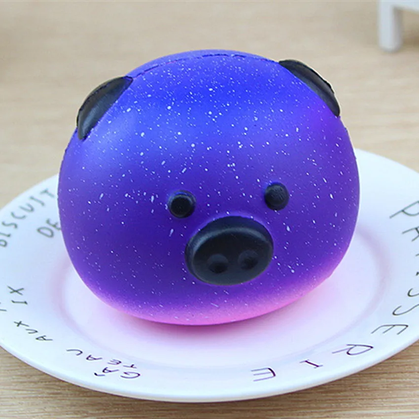 purple pig Милая голубая панда крем ароматизированный мягкий медленно поднимающийся сжимающий ребенок игрушка Squeeze Galaxy 10 см свинья кукла Новинка забавные гаджеты антистресс - Цвет: purple pig
