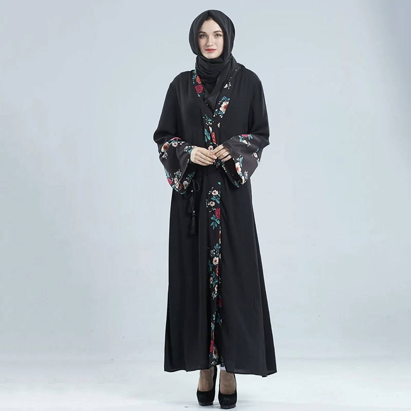 Элегантное платье с принтом длинное платья Jubah одежда для мусульманской молитвы