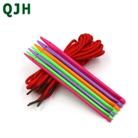 qjh multicolor plastic 7pcsset magic crochet hooks knitting needles sizes 4 0mm 7 0mm yarn wool rope weave tools accessories