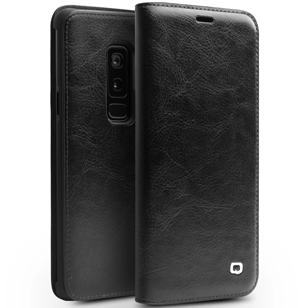 QIALINO для Galaxy S9 Plus Samsung флип-чехол из натуральной кожи чехол-кошелек мобильного