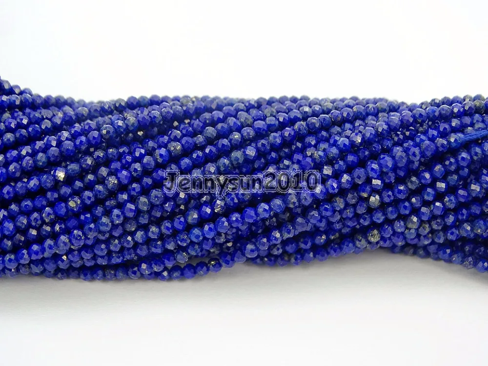 

Grade AAA Brilliant Cut Shining Natural AAA Lapis Gems Stones 2mm Faceted Round Beads 15" Jewelry Making 2 Strands/Pack