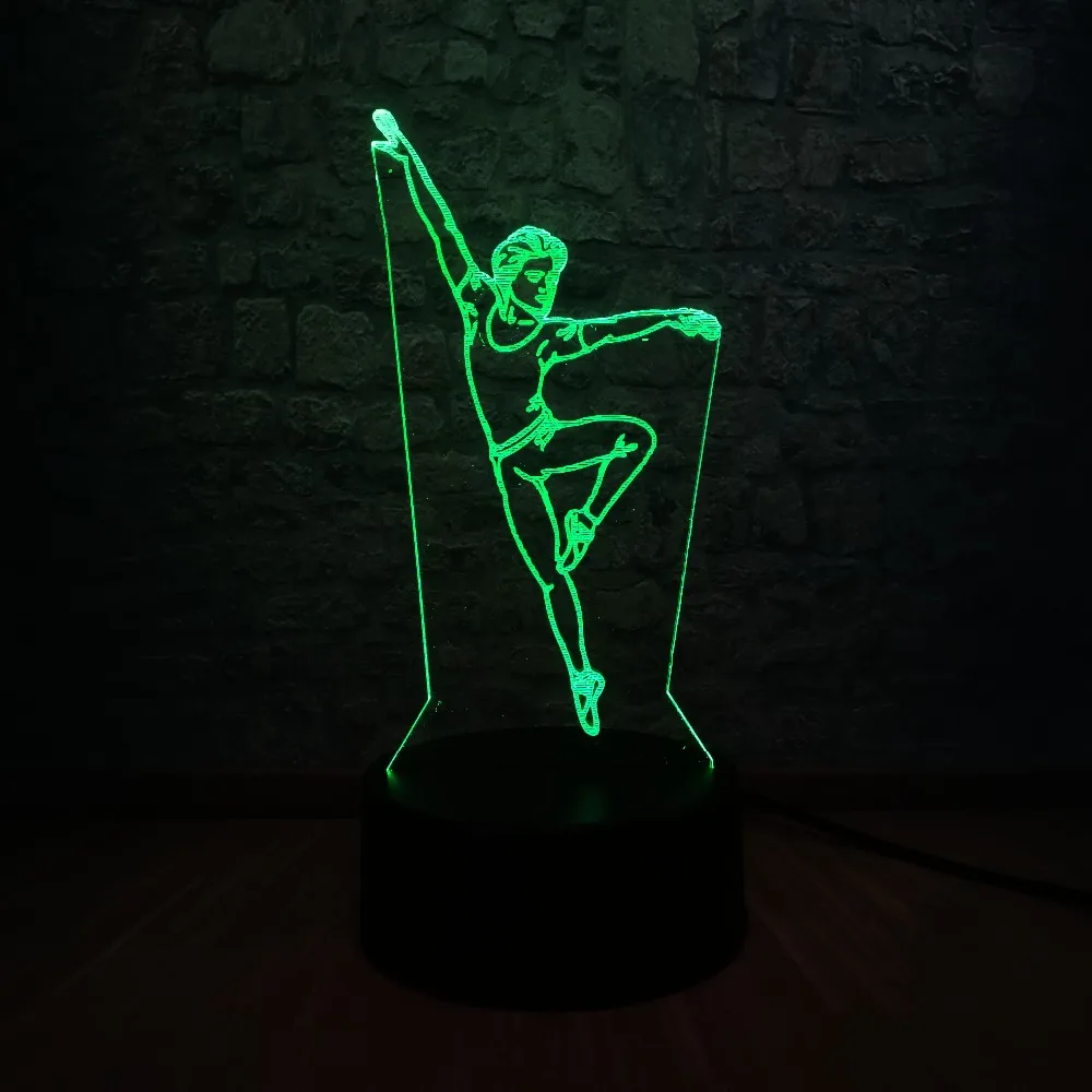 Элегантный танцор человек 3D лампа ночник светильник USB СВЕТОДИОДНЫЙ ing Mulitcolor