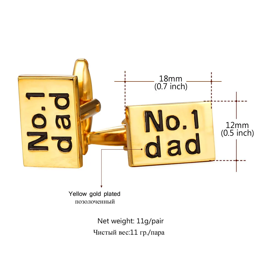 U7 Новый Модные Запонки Мужские Имя Ювелирные Изделия Платина/Золото покрытием №