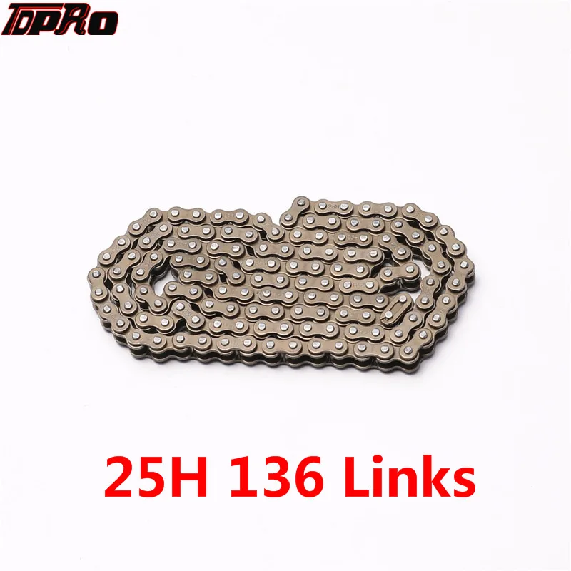 25H 136 звенья приводная цепь для 47 49cc мини яма Карманный ракета Quad Dirt Bike ATV|Наборы