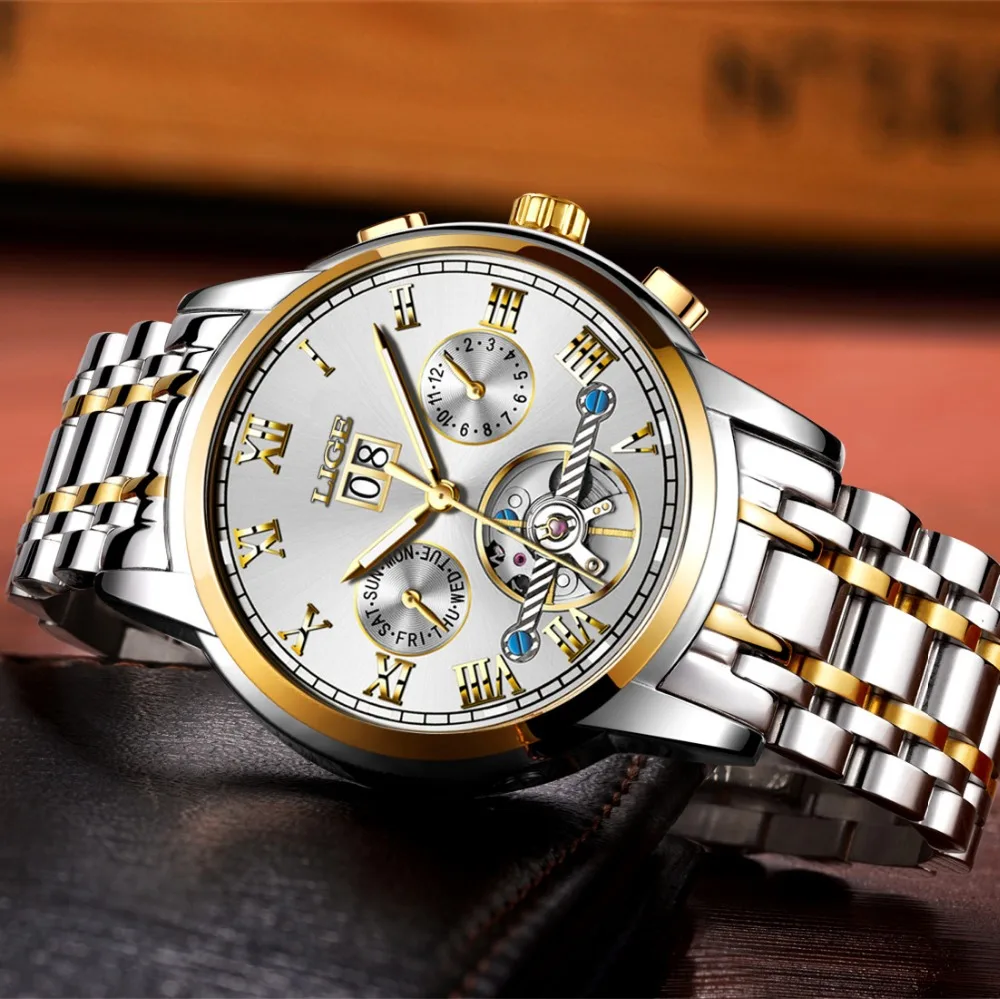 

LIGE Mens Watches Top Brand Luxury Automatic Watch Men Full steel Wrist watch Man Fashion Casual Waterproof Clock relojes hombre