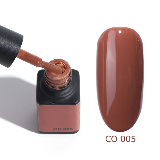 CO 005 1pc 6ml Coffee Series UV Nail Gel Polish Pure Color Semi Permanent Primer Soak Off Varnish Nail Art Lacquer Decoration TRCO01-06 - Color: CO 005