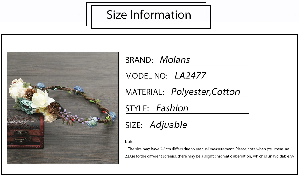 MOLANS Simulation Rattan Pinecone Flower Accessories Women Vintage Flower Crown Boho Outdoor Fashion Photoshoot Headpiece
