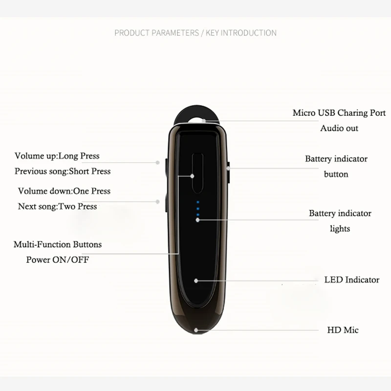 K21Bluetooth наушники беспроводные наушники головного телефона аккумулятор большой емкости вкладыши с микрофоном