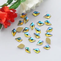 nail art flatback strass crystal ab rhinestones non hotfix crystals 5x8mm 10pcs leaf diy 3d gems decoration