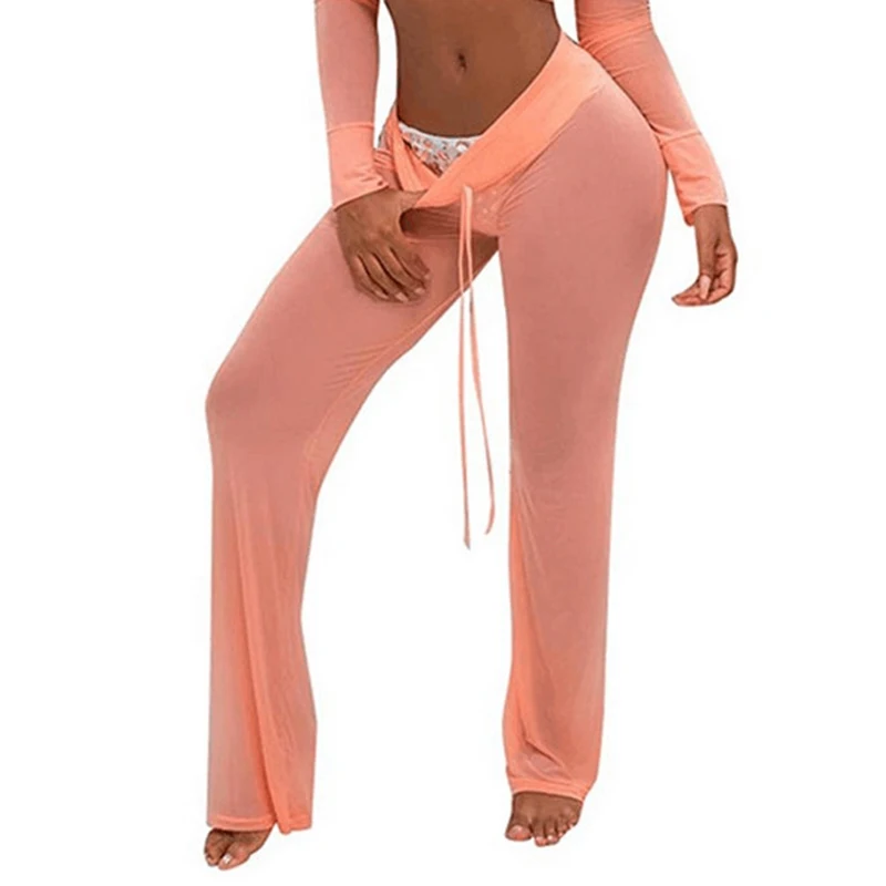 Женские брюки женские пляжные летние сетчатые модные вечерние однотонные