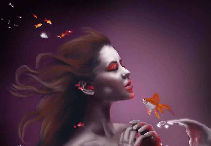 

High Quality Modern Printed on Canvas Home Sitting Room Decor Wall Decoration Fantasy Girl Oil Painting Art Picture