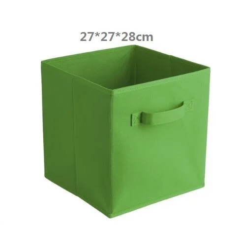 Green AODMUKI складной нетканый тканевый ящик для хранения шкаф кубики ящики органайзер для детских игрушек ящики для хранения офисы для организации хранения - Цвет: Green