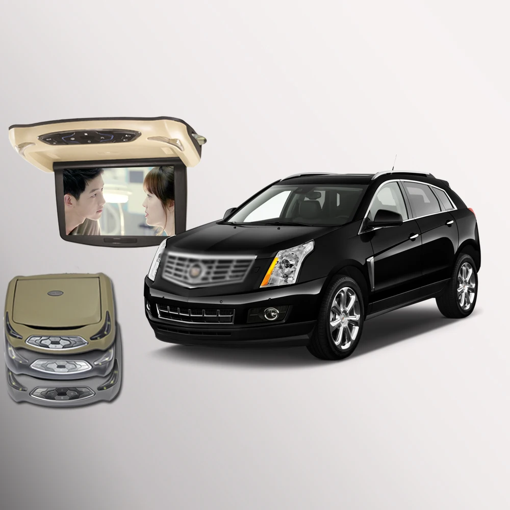 BigBigRoad для Cadillac SRX Автомобильный потолочный светодиодный цифровой экран с