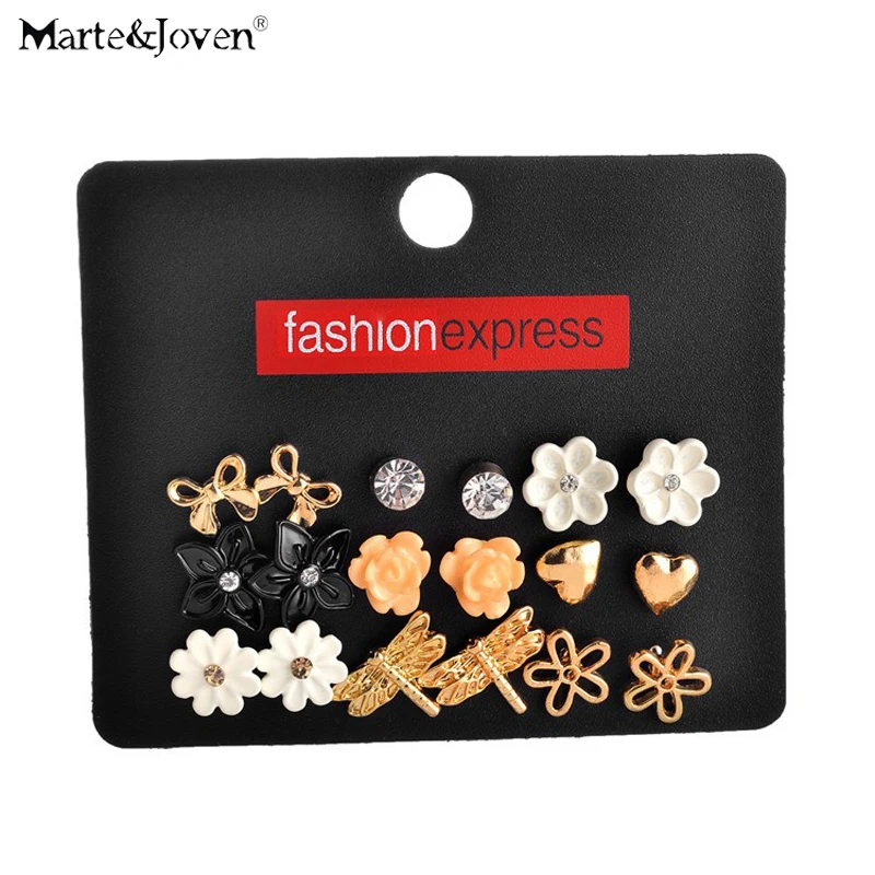 9 пар женские серьги гвоздики с эмалью|stud earrings set|earrings setset for women |